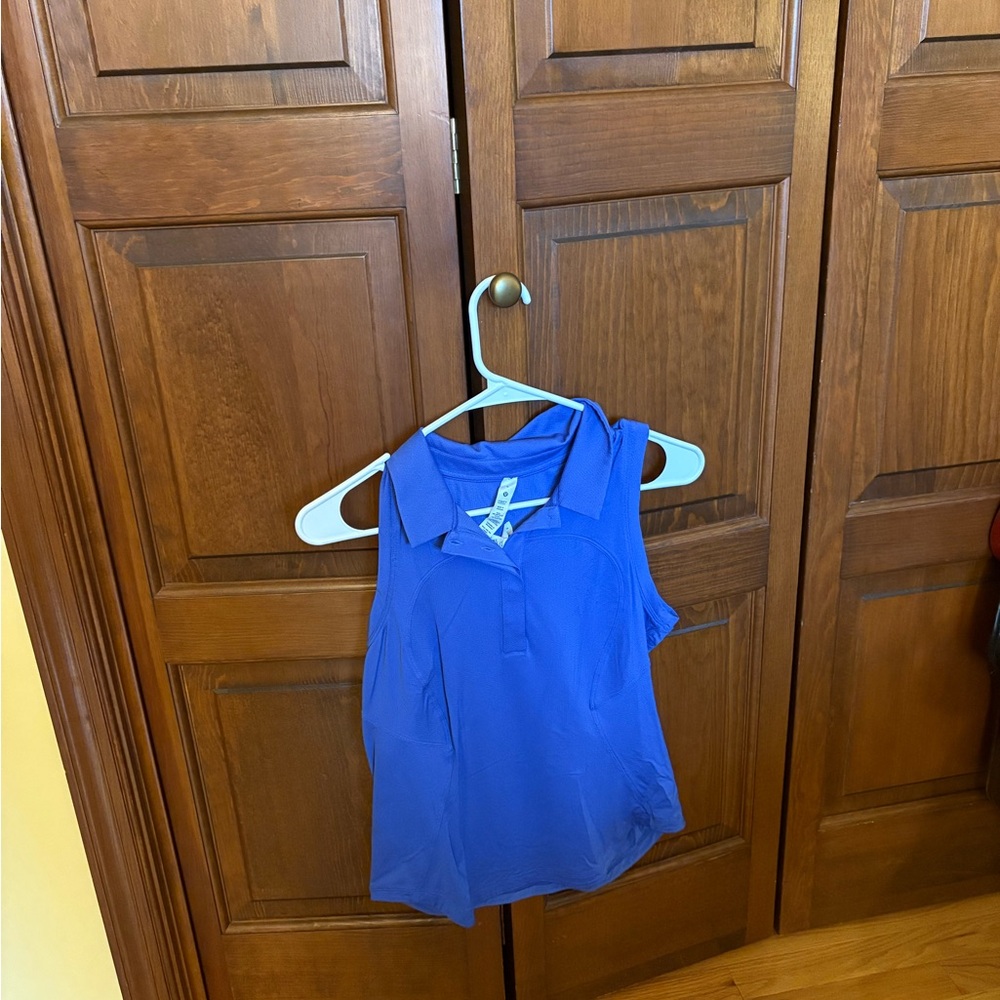 Lululemon Blue Sleeveless Polo Top